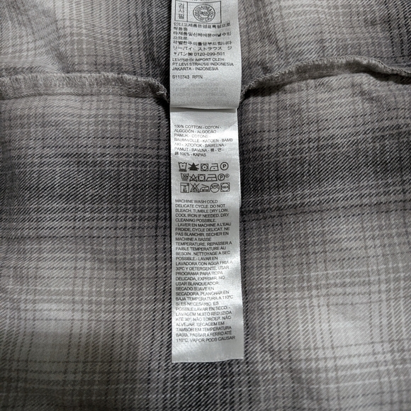 Levis Dylan Western Shirt Womens Small Relaxed Fit Gray Plaid Flannel Pearl Snap - Picture 6 of 10